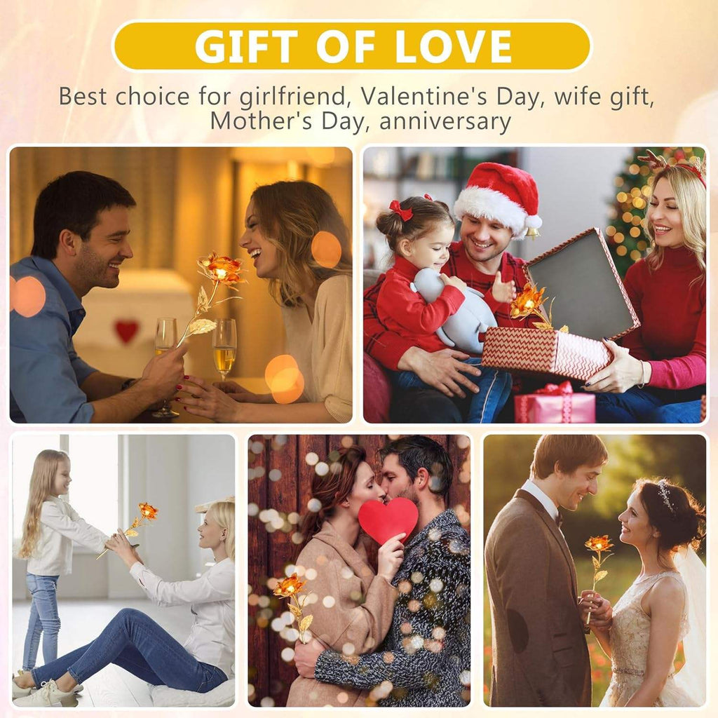 Premium Gold Plated Artificial Red Rose Flower